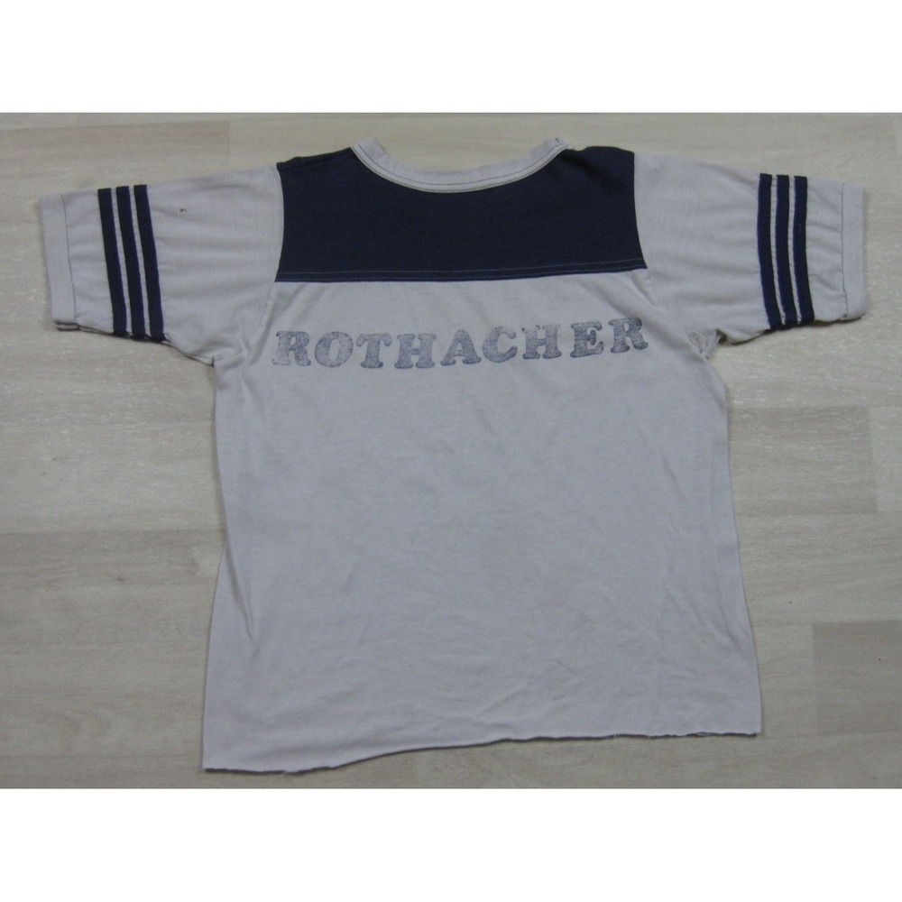 Vintage 70s Ringer Style Jersey T Shirt (S) 3 Stripe Sleeve Sports Athletic